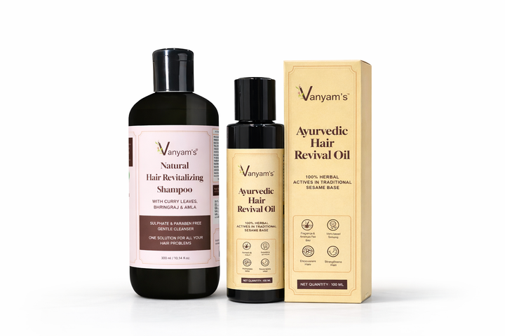 Vanyam Scalp Nourishment Hair Care Combo | Hair Revival Oil + Hair Revitalizing Shampoo