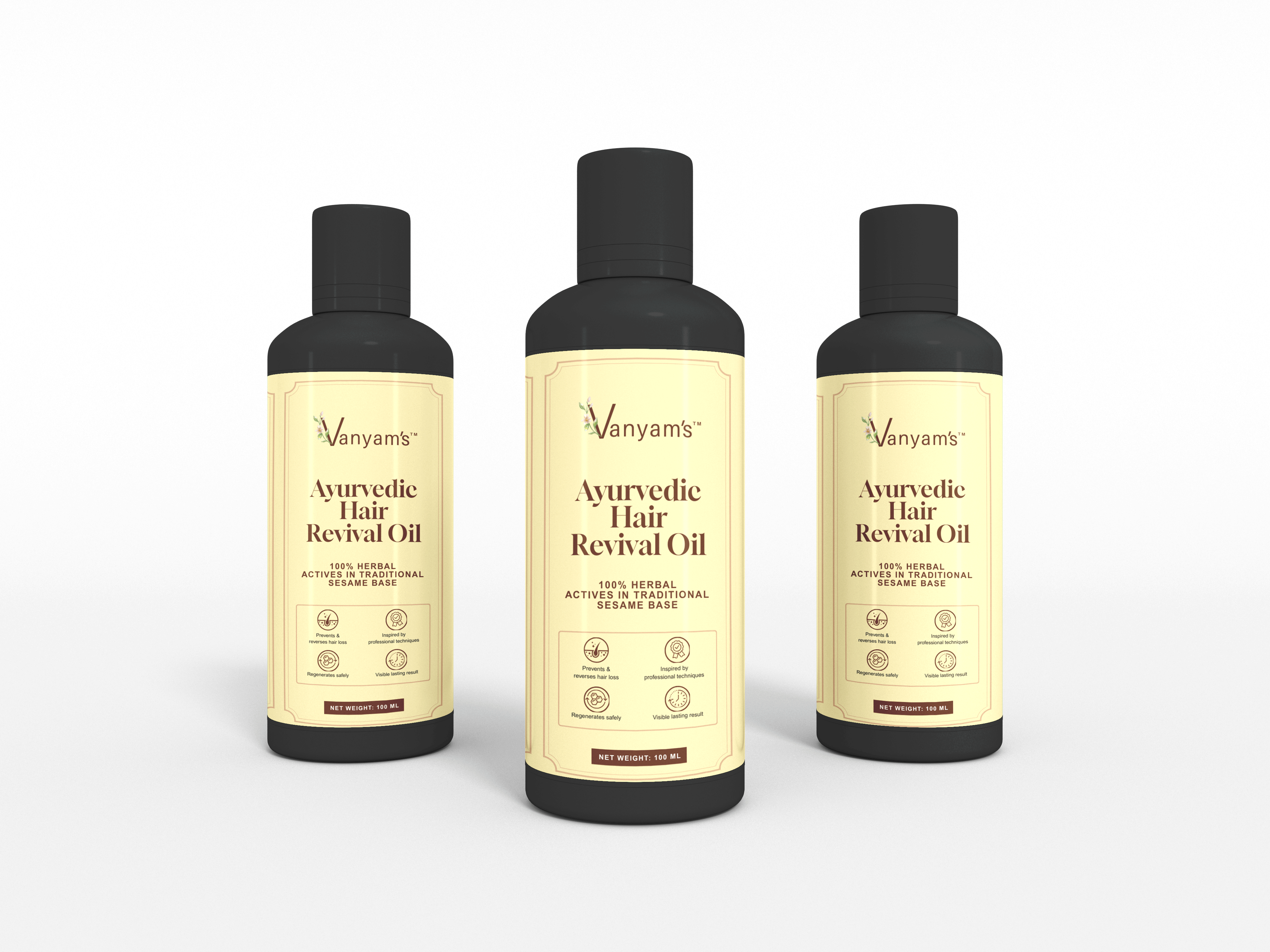 Vanyam Ayurvedic Hair Revival Oil | Natural Hair Growth & Hair Fall Control with Bhringraj, Amla & Jatamansi | 100ml
