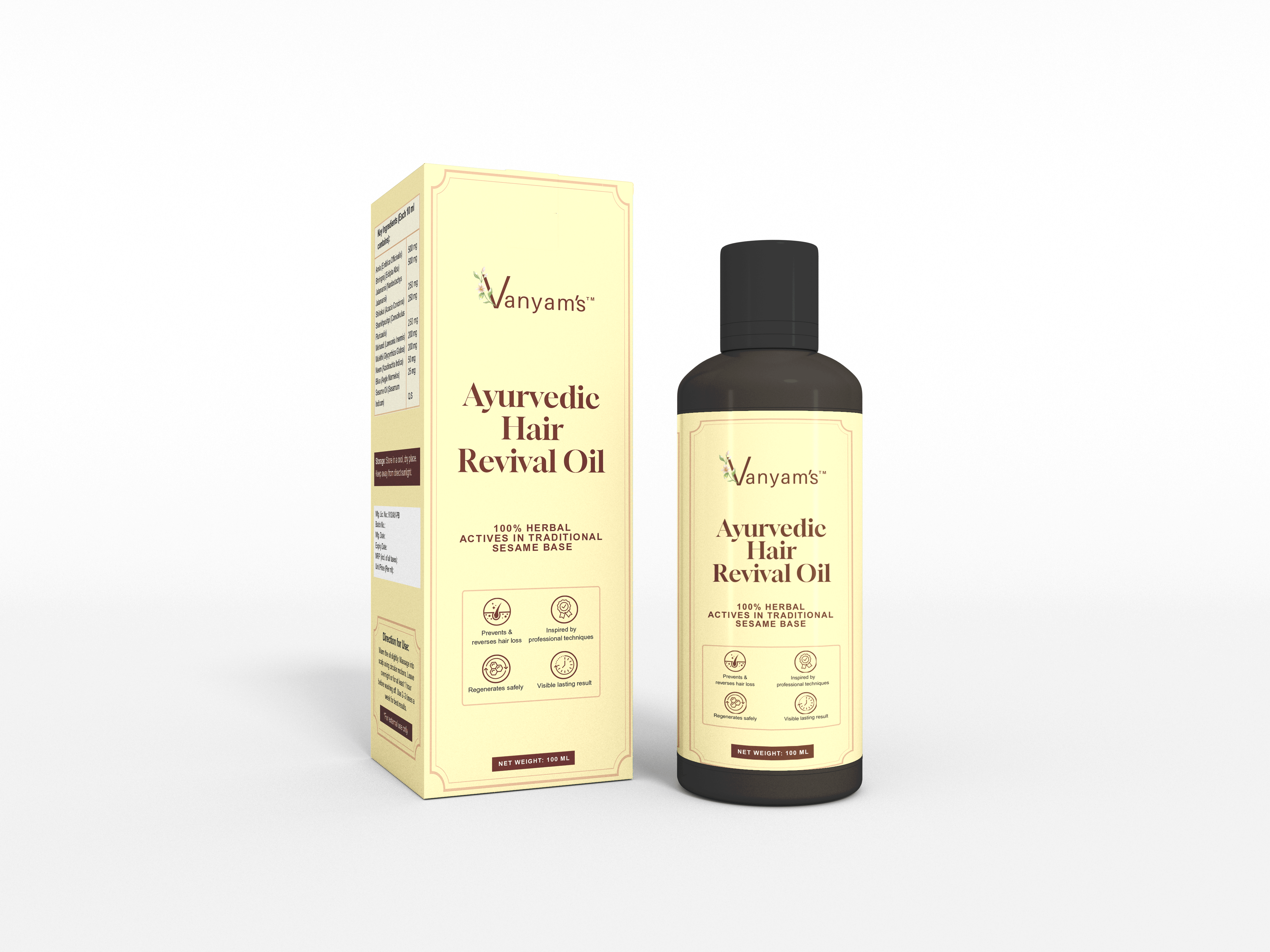 Vanyam Complete Hair Care Ritual Kit | Ayurvedic 5-Step Inside-Out Care for Strong & Healthy Hair