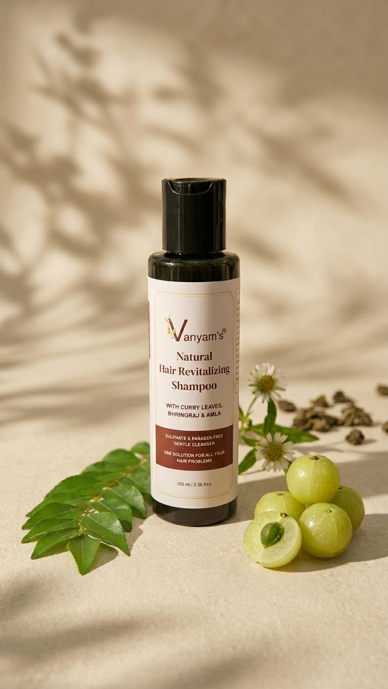 Vanyam Natural Hair Revitalizing Shampoo | Ayurvedic Hair Fall Control & Gentle Cleanse | 100ml