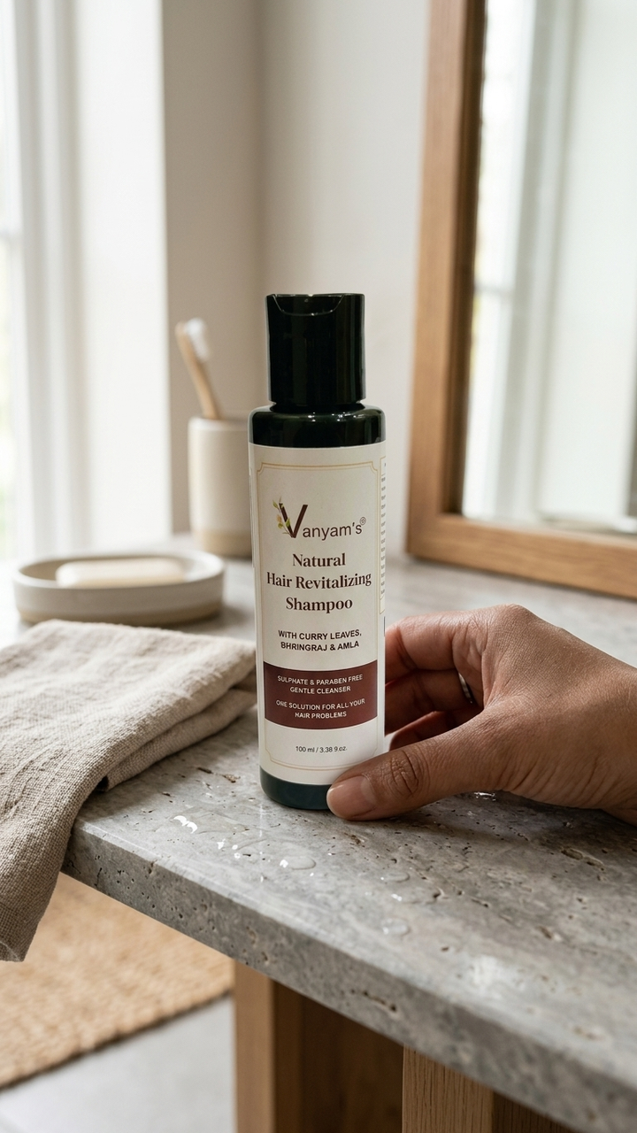 Vanyam Natural Hair Revitalizing Shampoo | Ayurvedic Hair Fall Control & Gentle Cleanse | 100ml